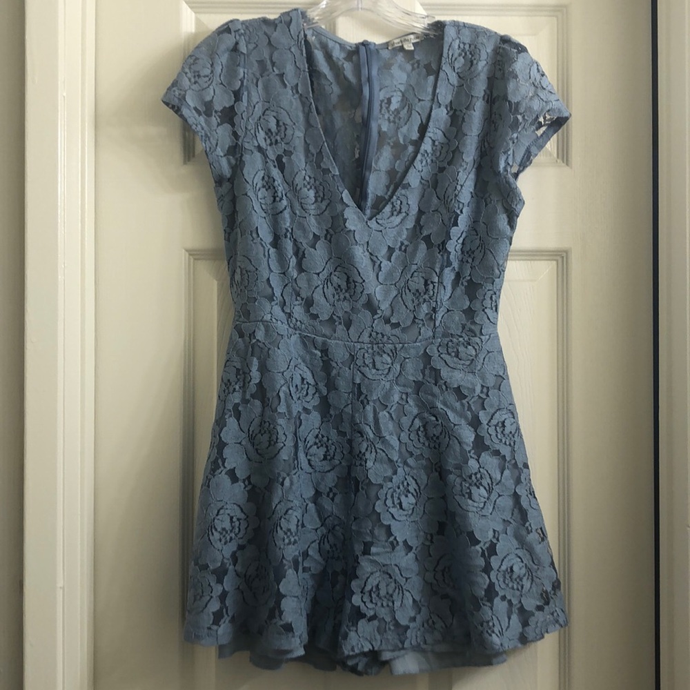 Light blue lace romper. Size large.